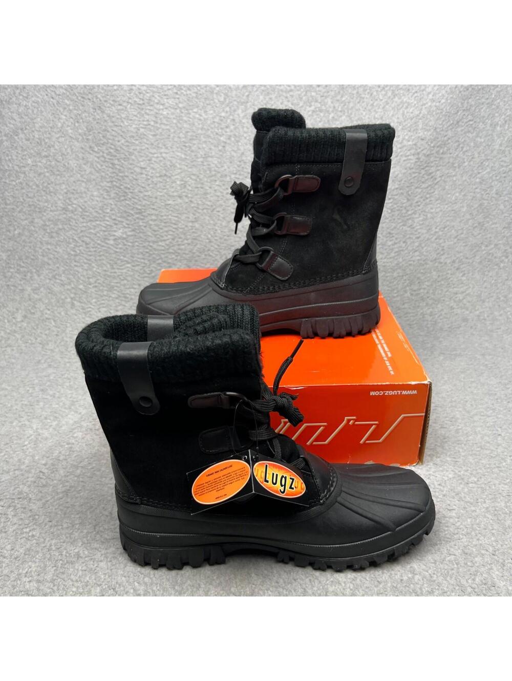 Lugz Womens Stormy Leather Duck Toe Waterproof Snow Boots Size 11 Black